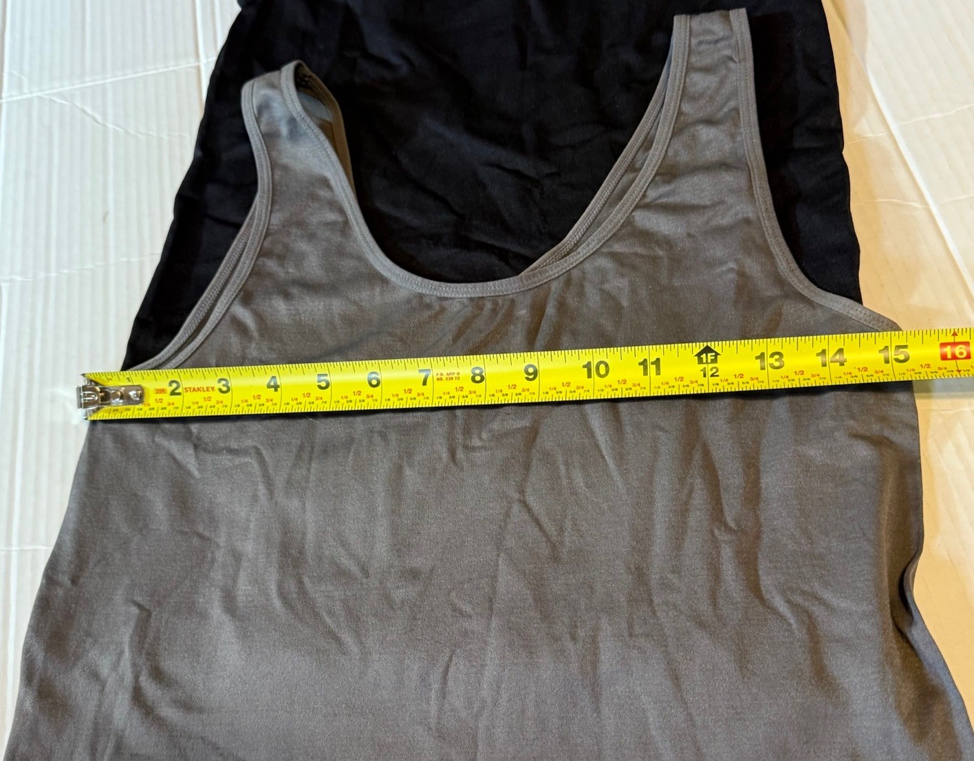 Rhonda Shear Women’s XL/1X 2-pack Seamless Butter Knit Tank Top Gray/Black