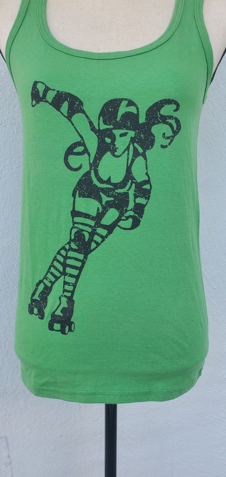 Women’s Size SmallTank Top w/ Roller Derby Skater Gray, Red, Green, Blue Or Pink
