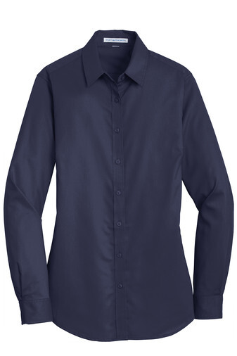 Port Authority Women’s SuperPro Twill Shirt Size Large L663 FREE SHIPPING!