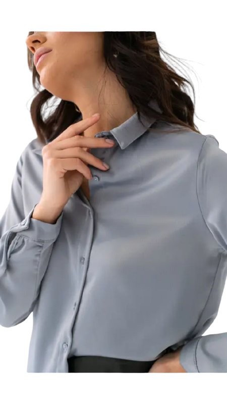 Women Jigsaw Shirt Grey Silk 38 / M / 46