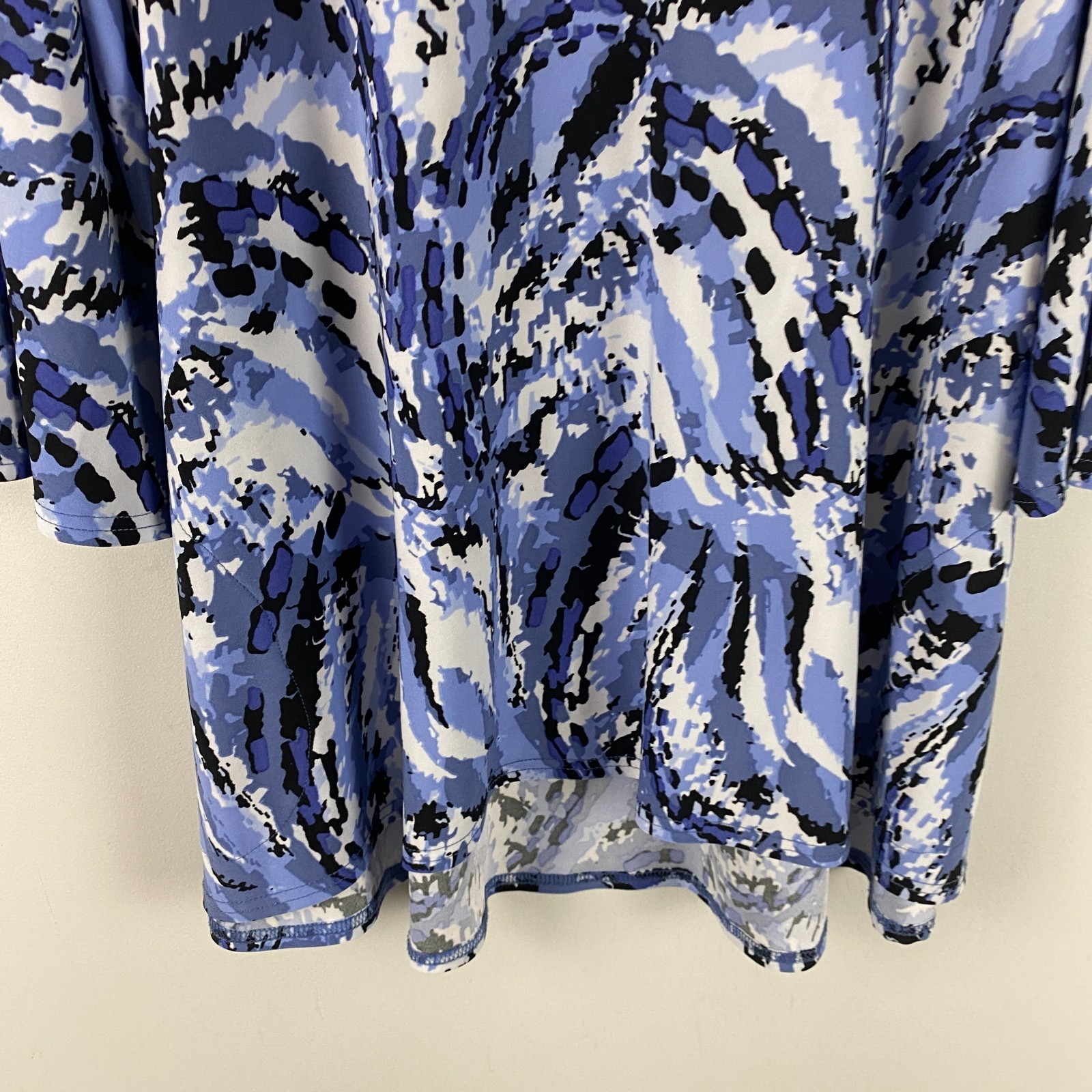 Attitudes by Renee Como Jersey V-Neck 3/4 Sleeve Hi Low Tunic Size 1X