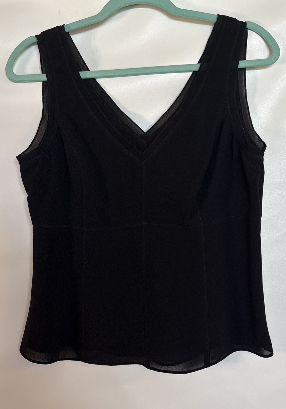 Access Women’s Black Dressy Career Tailored V-Neck Blouse Shirt Size 10