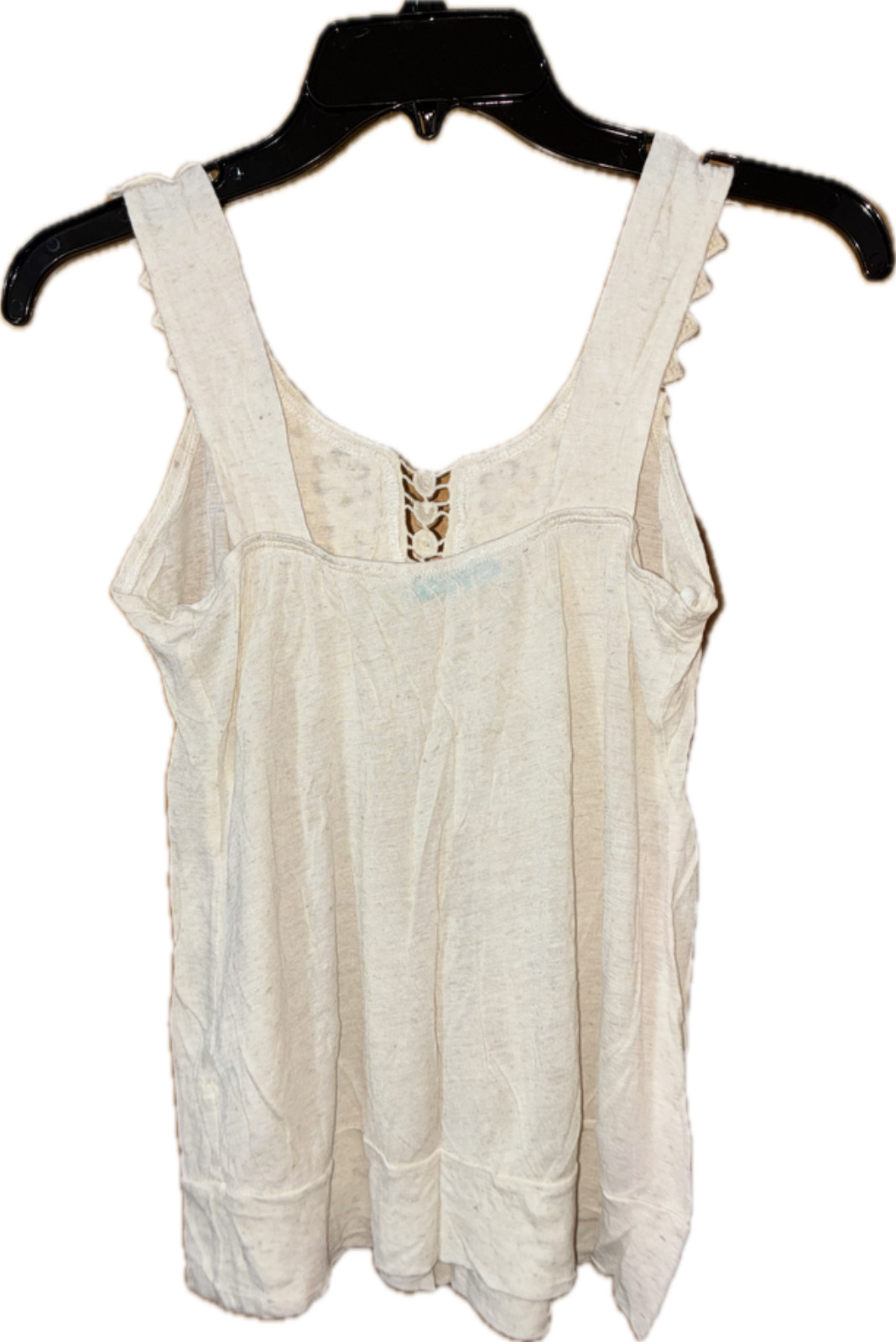 VINTAGE January 7 Biege Cream Embroidered Tank Top Size Large