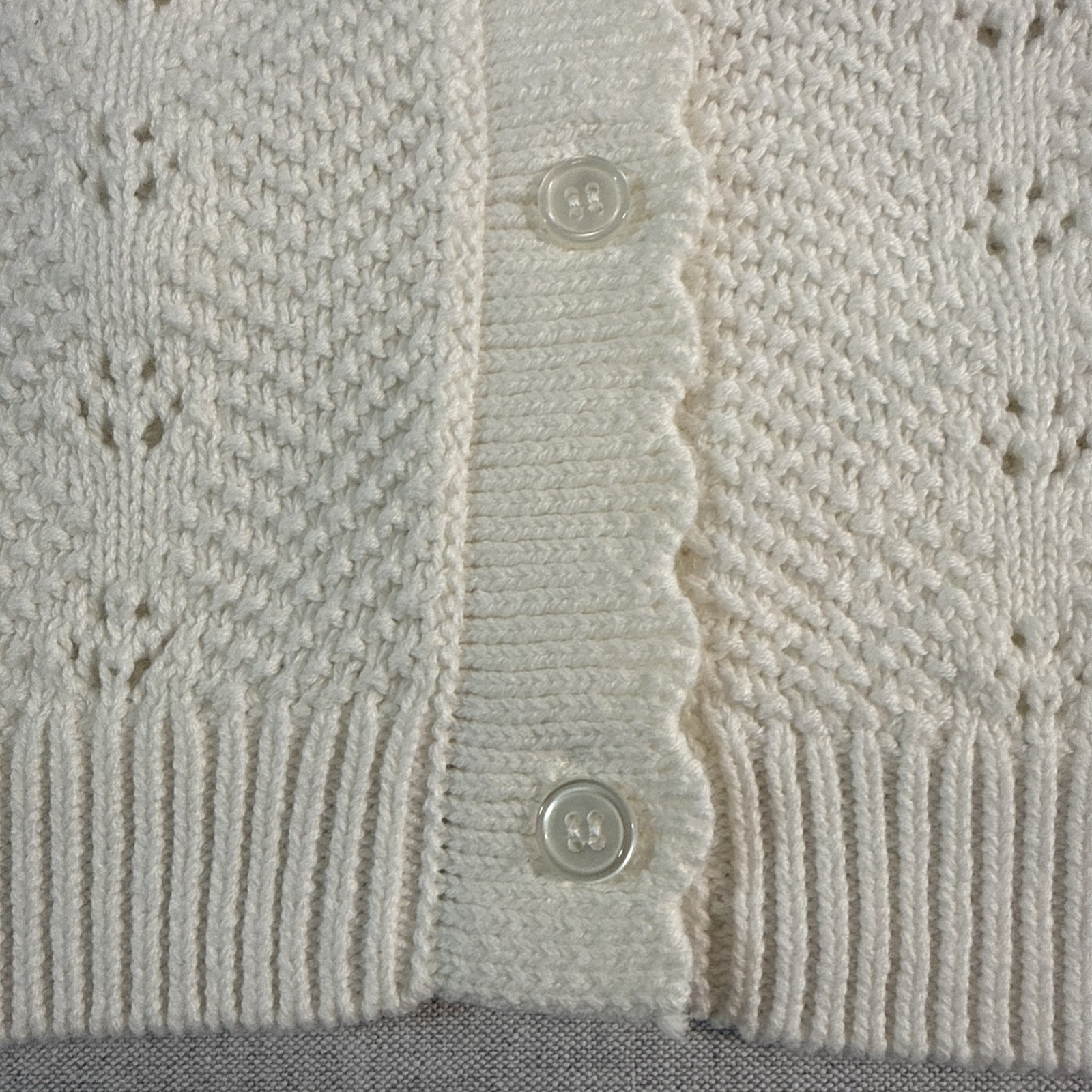 Cardigan M NWT Whimsical Crochet Eyelet Puff Sleeve Cottagecore Coquette Grandma