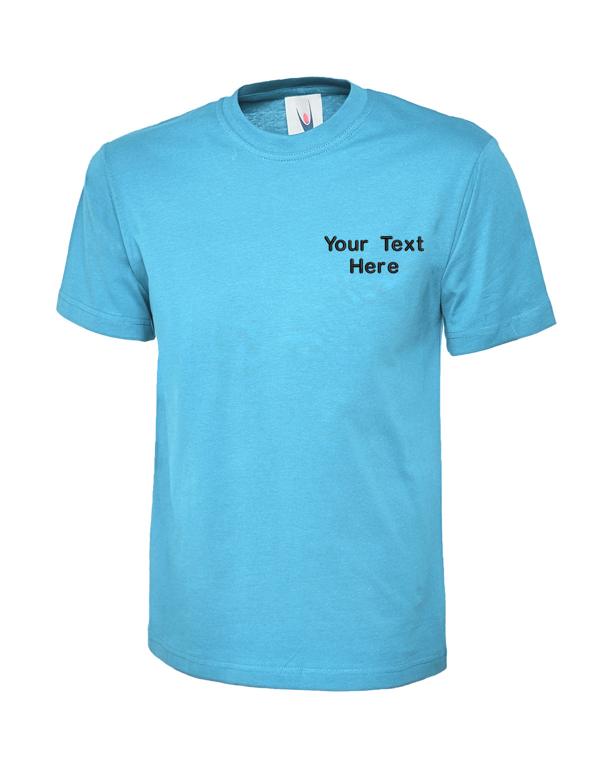 Personalised Uneek Embroidered Pack of Classic T-Shirt Your Text Logo Workwear