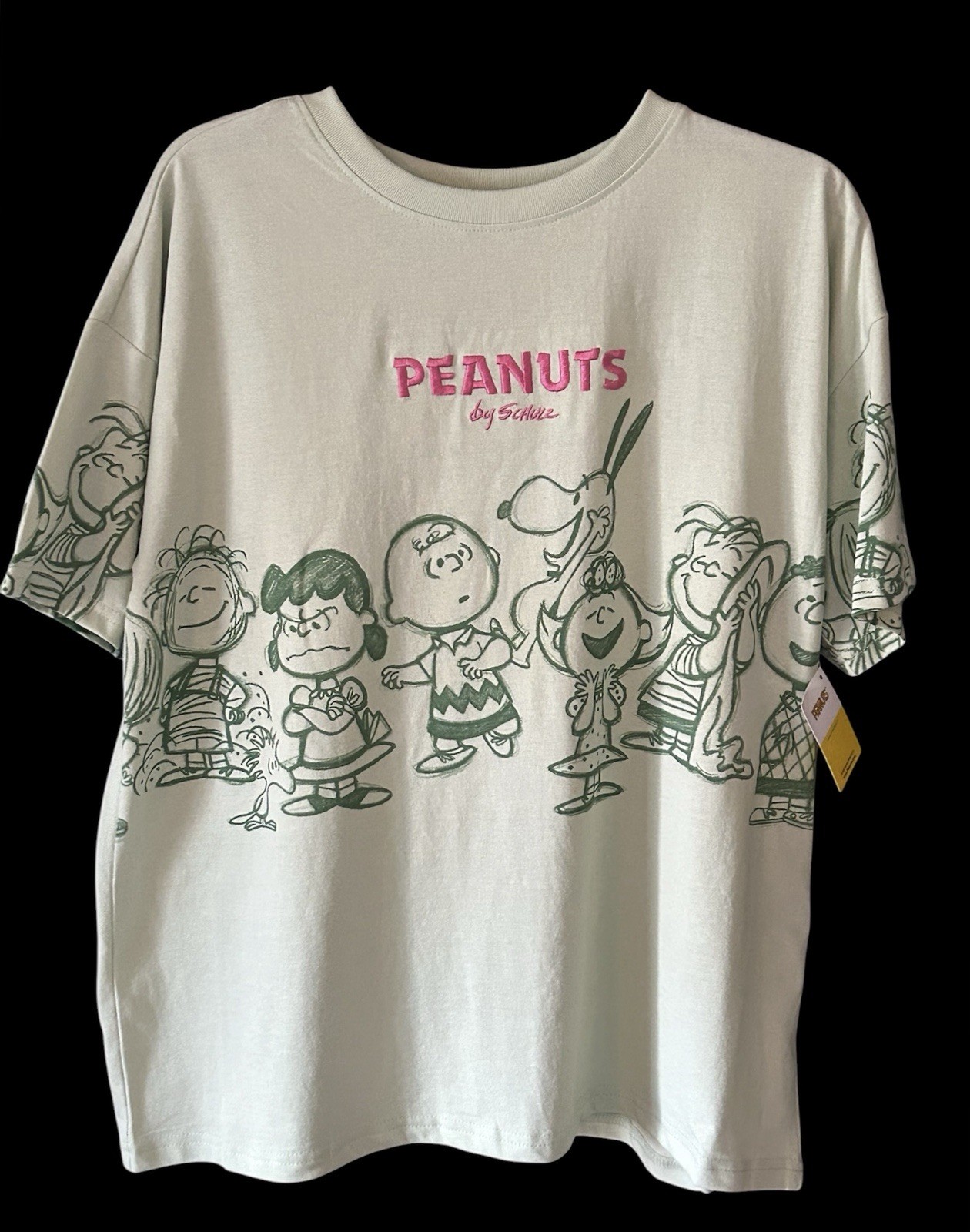 Peanuts Snoopy T Shirt Peanuts by Schulz Size Large NEW Light Green