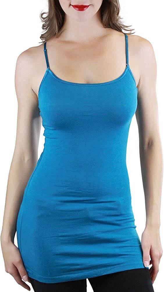 ToBeInStyle Women’s Long Tank Top w/ Adjustable Spaghetti Straps