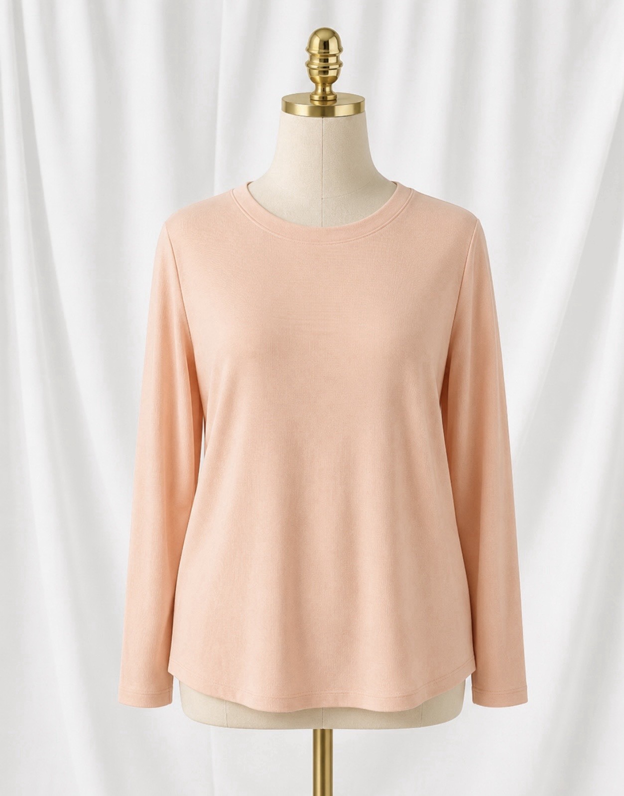 Denim & Co Essentials Soft Waffle Knit Popover Top Size 2x Peach