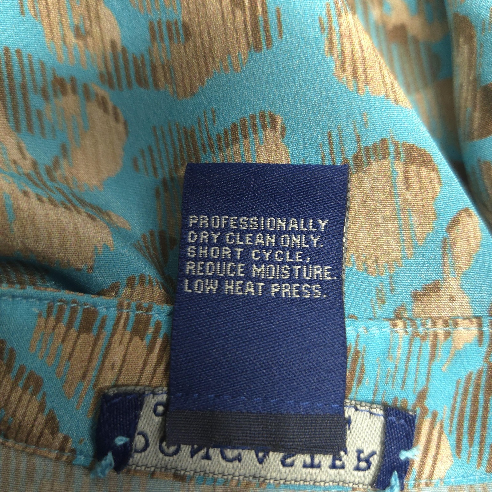 Doncaster Collection Blouse Womens M Blue Silk Animal Print Tie Office Siren