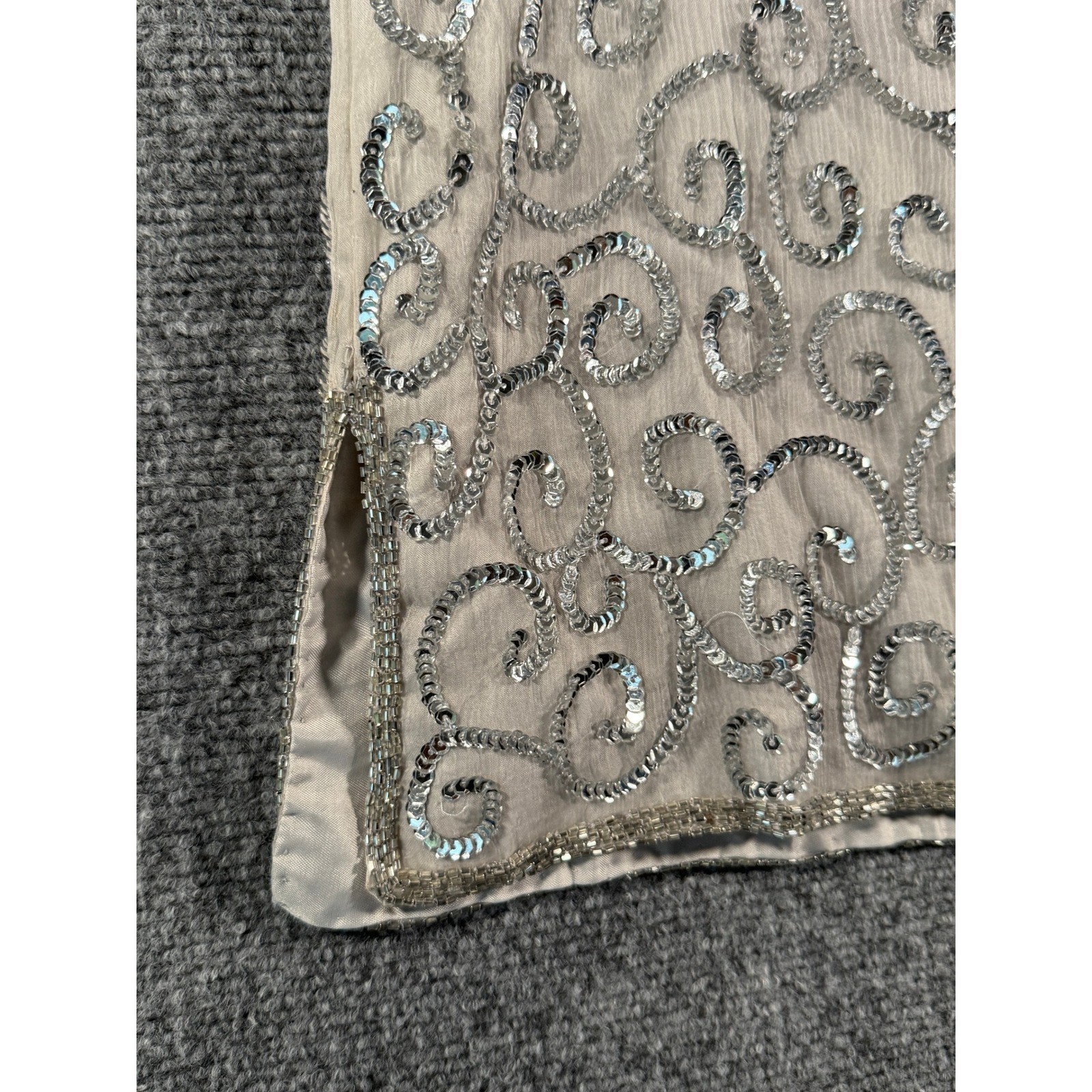 Jean Jos Joseph Le Bon Paris Silk Beaded Sequin Top Party Cocktail