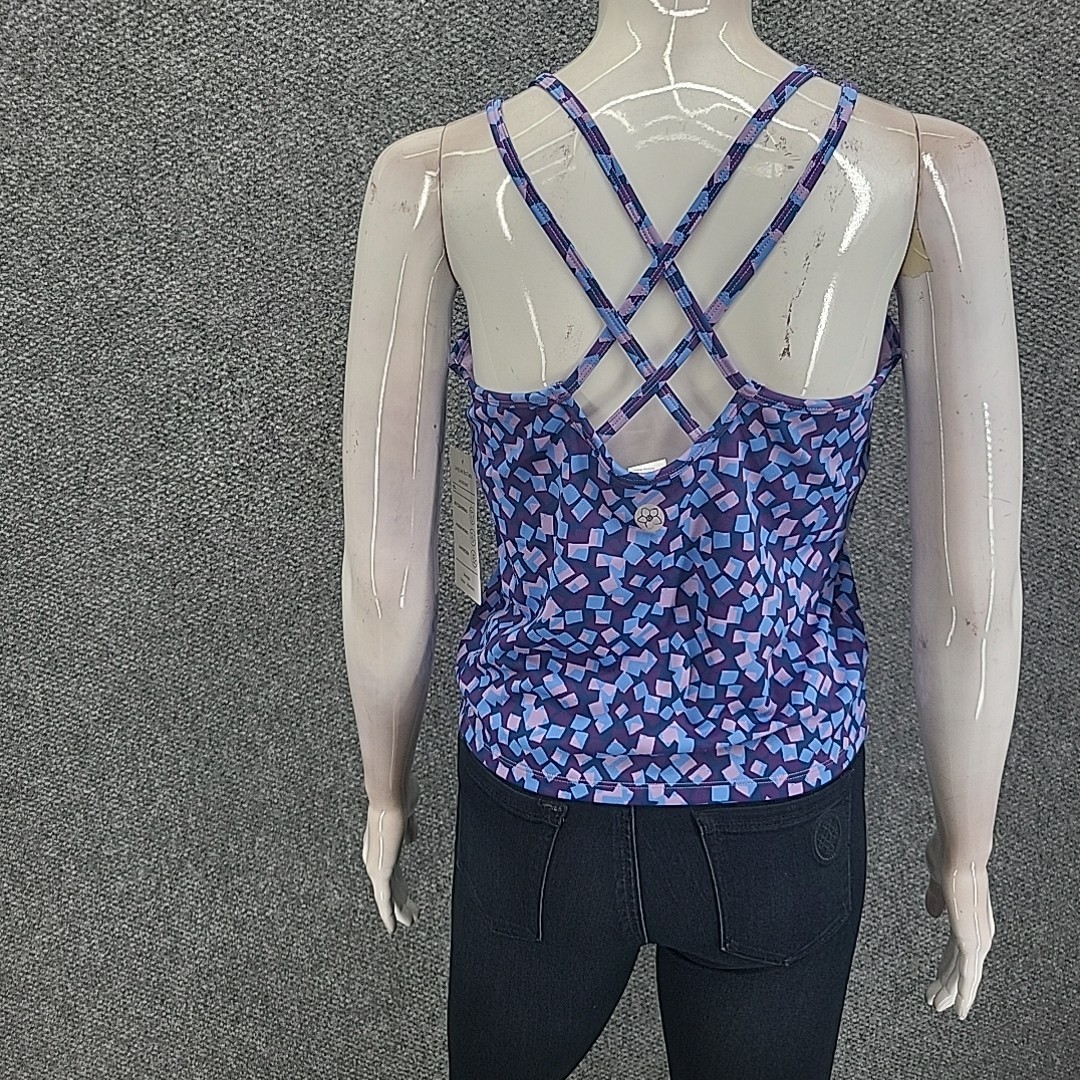 Isabella Active Wear Women’s Allover Printed Long Line Bra Tank Top Large Size
