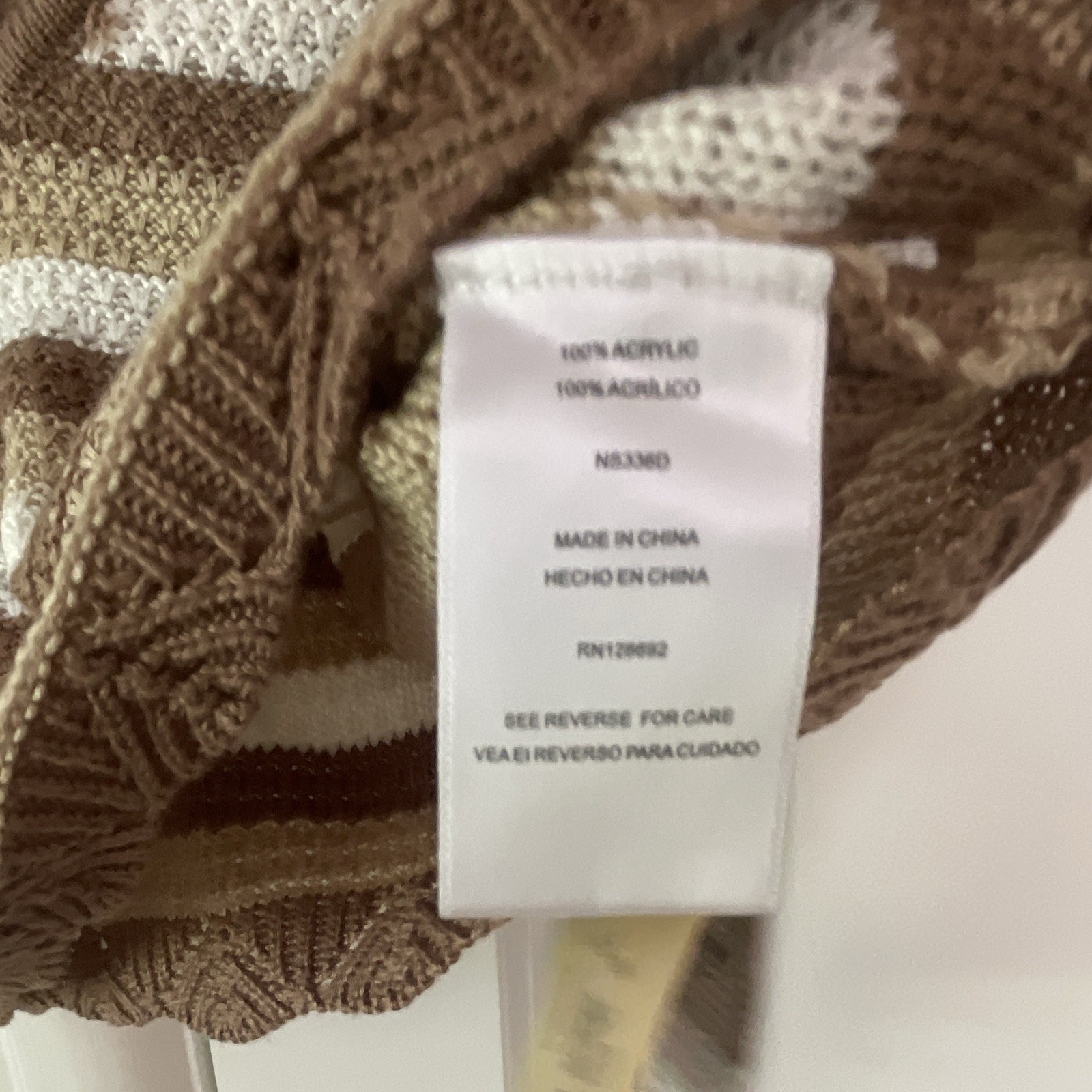 Madden NYC Crochet Crop Tank Top Brown/Cream Large NWT