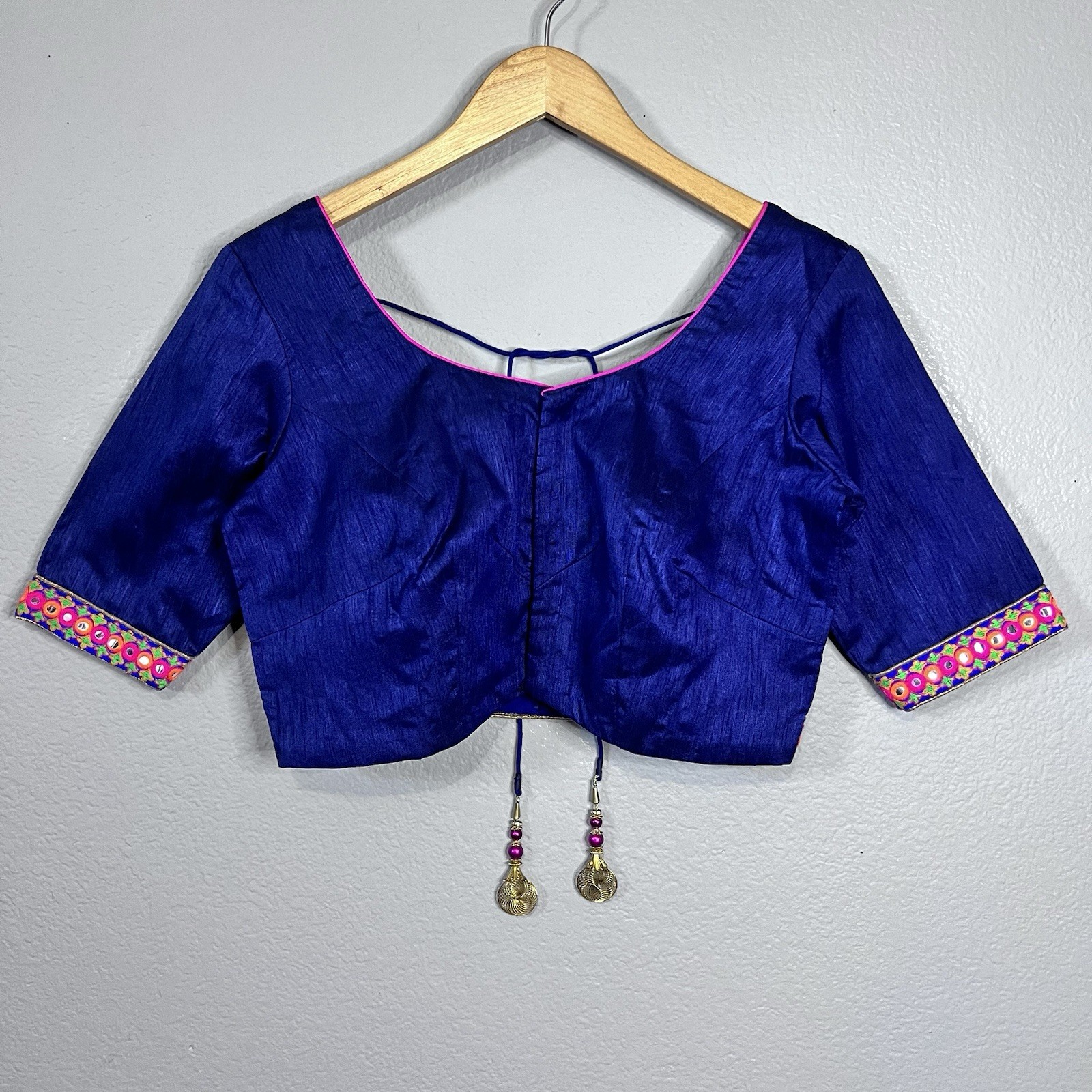 Indian Cotton Hakoba Ready Made Saree. Blouse Stitched Sari Choli Embroidered.
