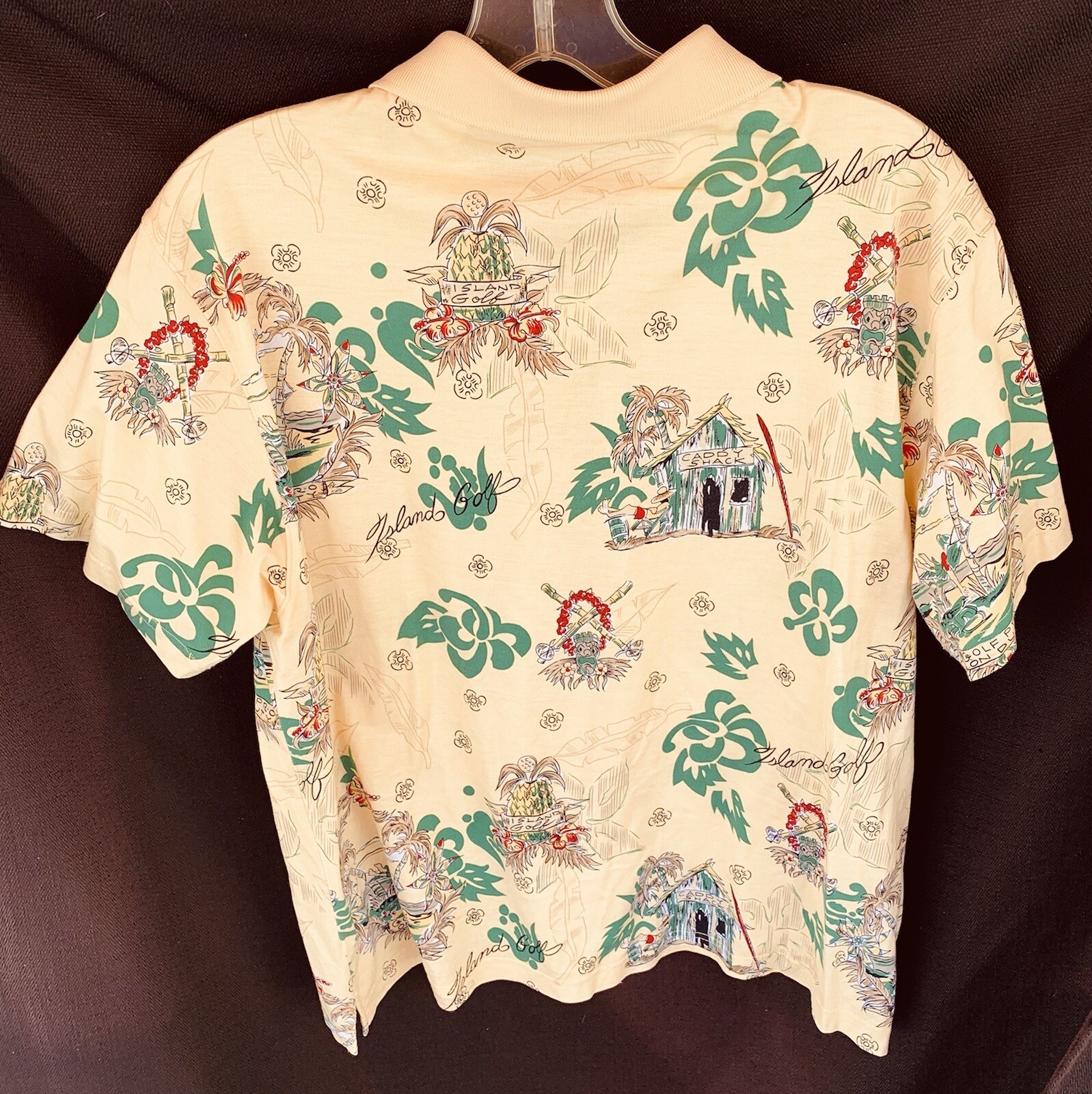 Vintage Hana Sport California Island Golf Caddy Shack Cotton Polo Large Shirt