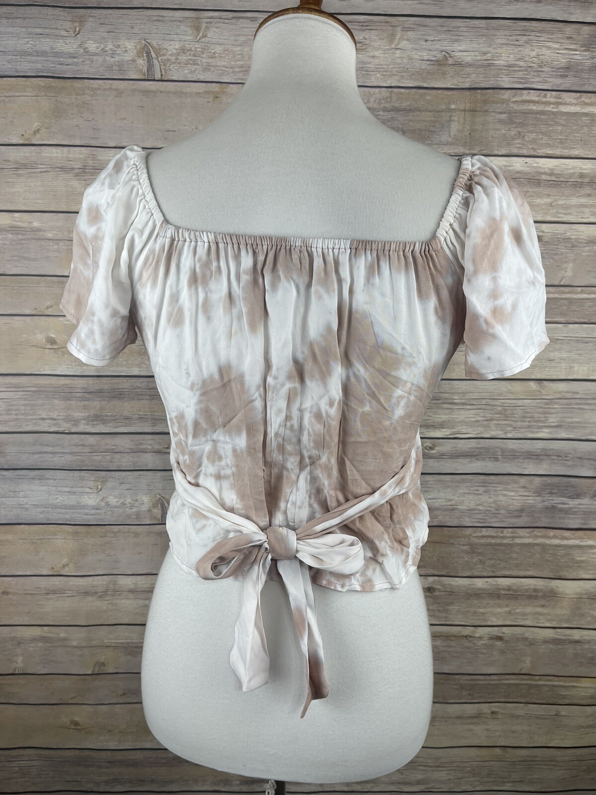 West of Melrose Small Crop Top Tie Back Ruffled Tie Dyed Boho Festival