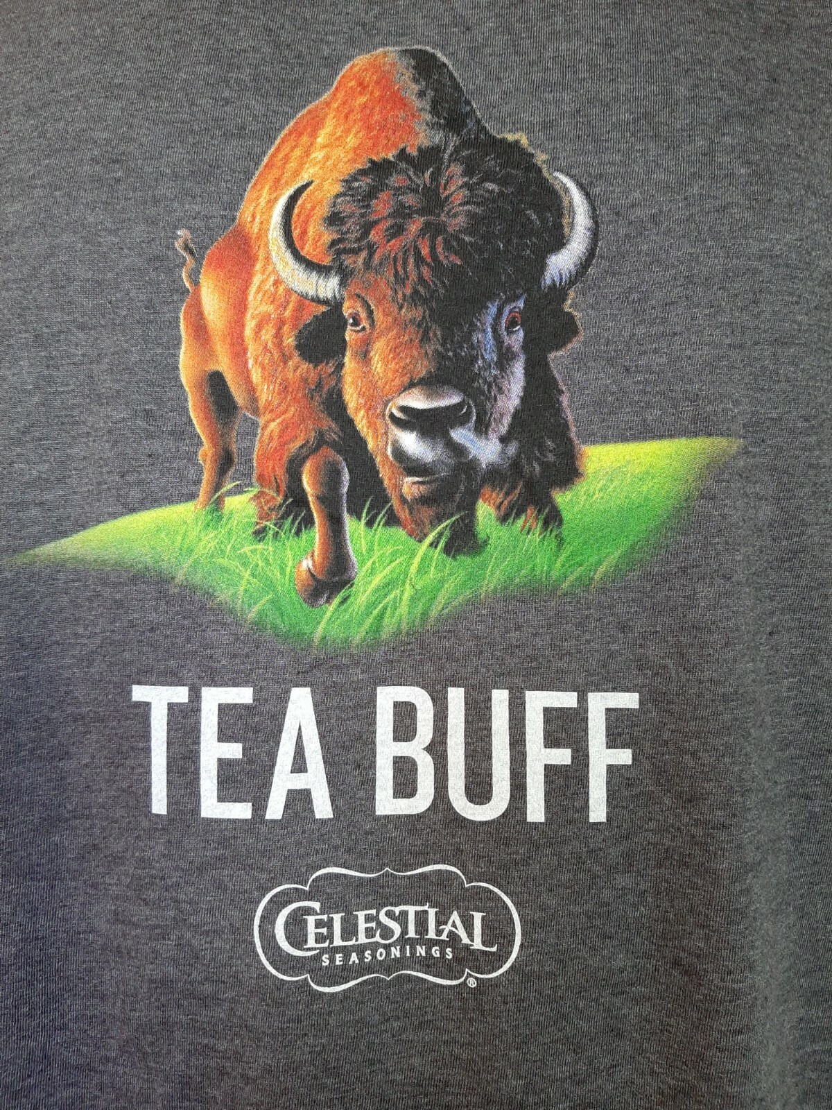 CELESTIAL SEASONINGS “Tea Buff” T-Shirt Morning Thunder Buffalo