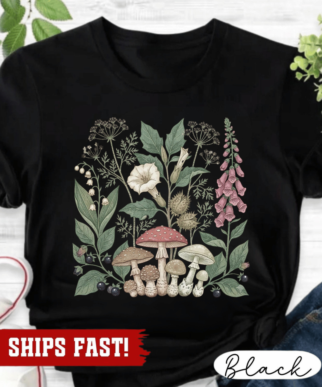 Poisonous Plants Shirt, Botanical Goth Shirt, Dark Academia Botanical Tee, Witch