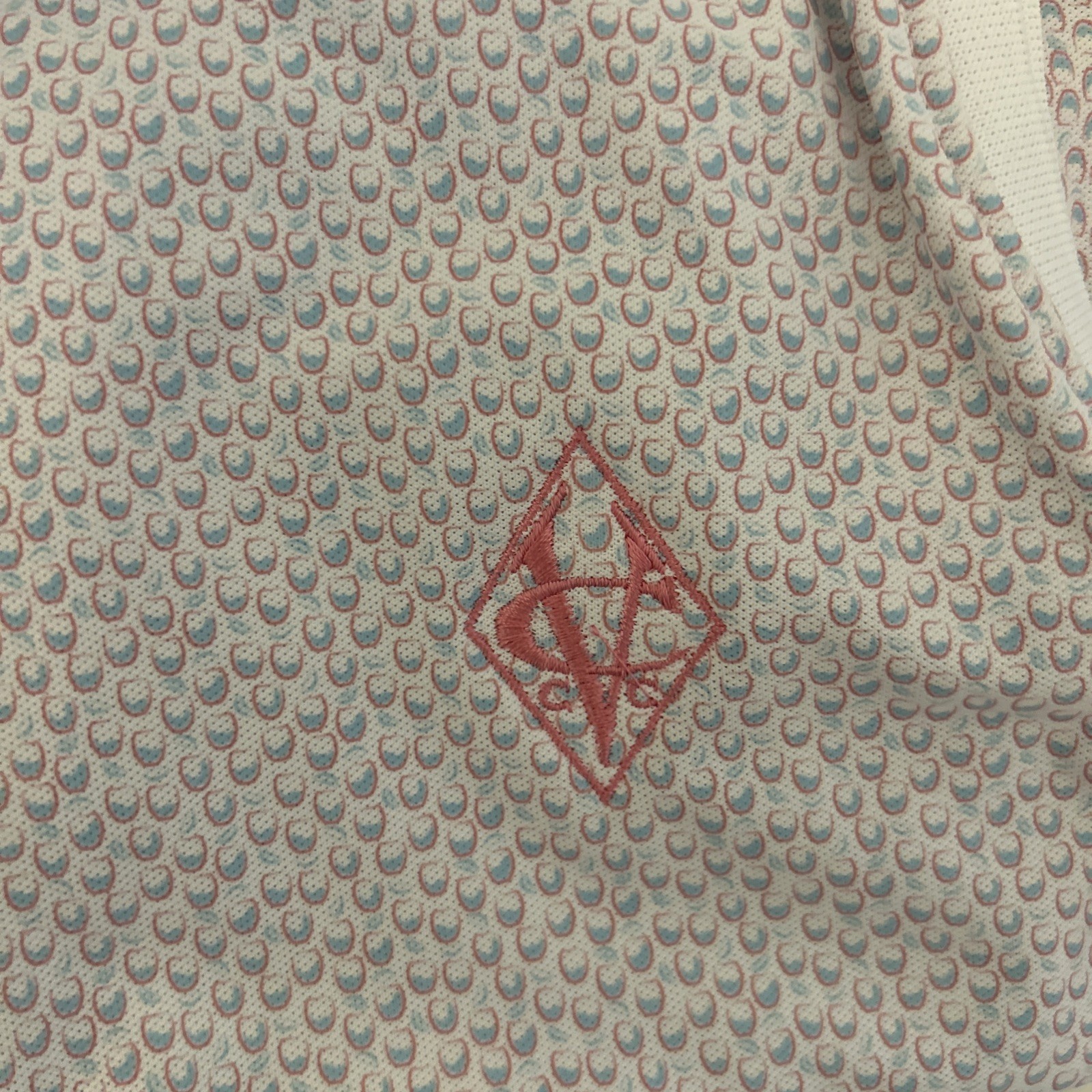 Peter Millar Women’s Sz M Polo Sleeveless Shirt Logo White Pattern Golf NWT $90