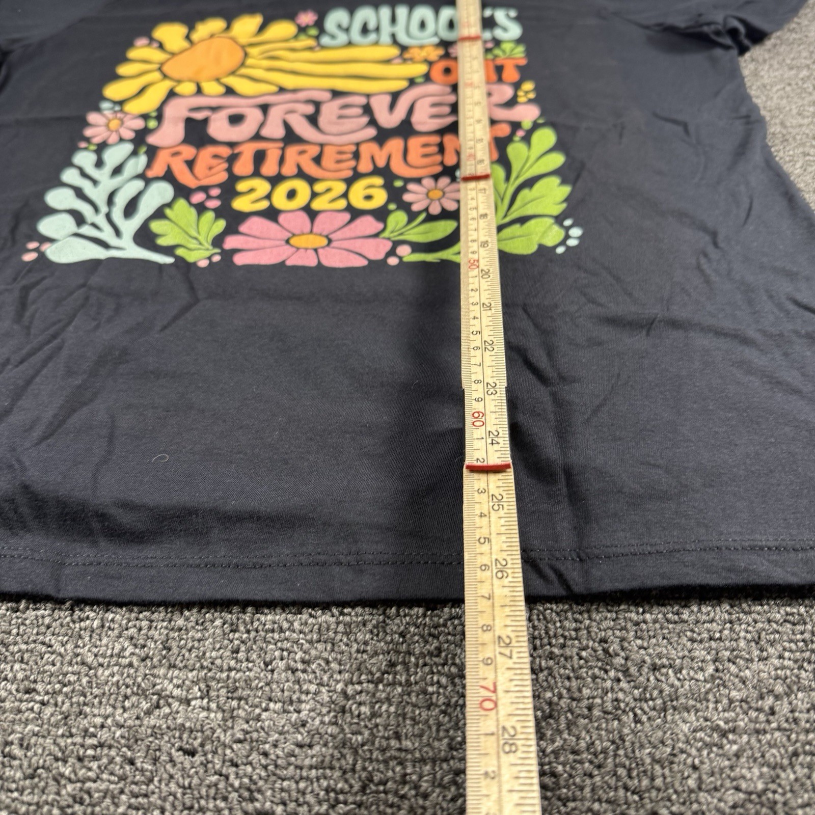 Women’s XL Black Short Sleeve Shirt – Retirement 2026 – Schools Out Forever NWT