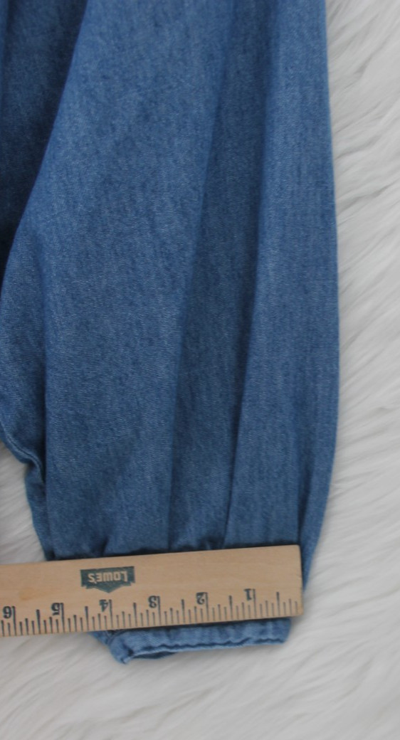 OLD NAVY CHAMBRAY DENIM BUTTON DOWN TUNIC SHIRT WOMENS XL MINIMALIST COASTAL