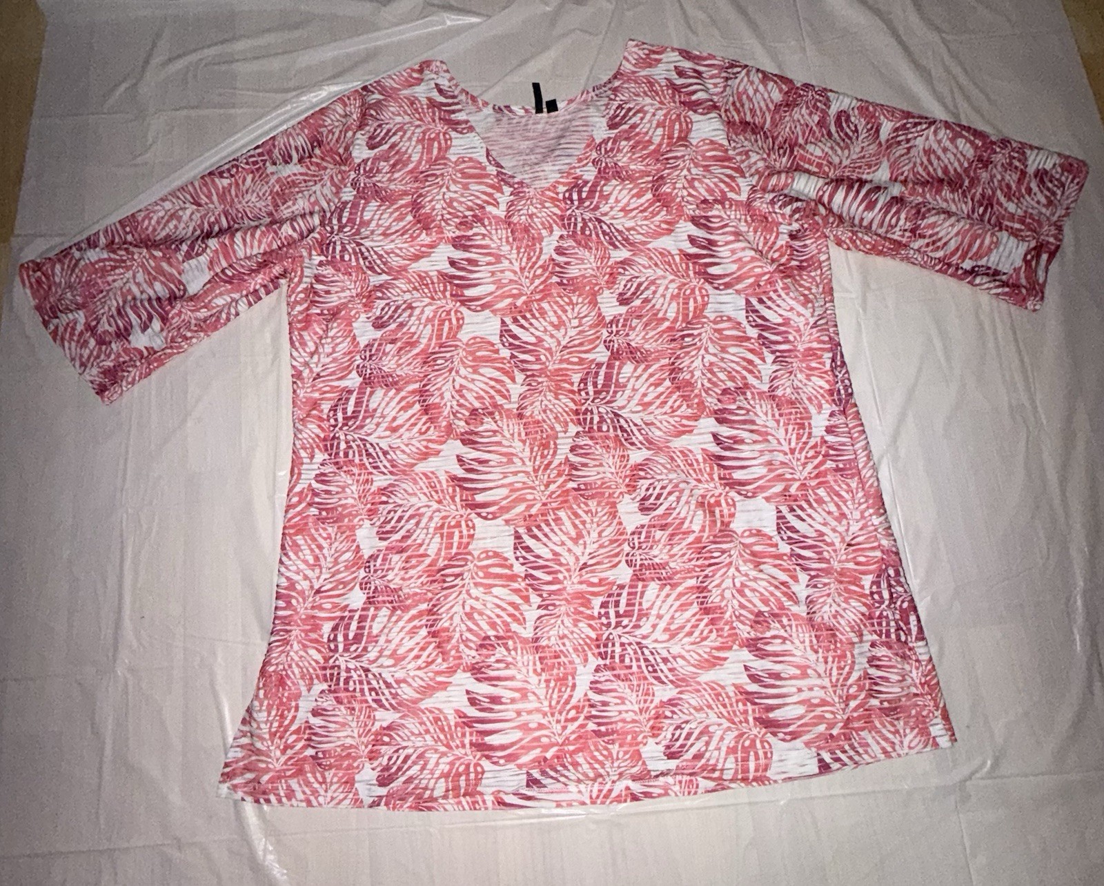 Women’s 2X Portacruz Blouse Shirt Top 3/4 Sleeves 2X
