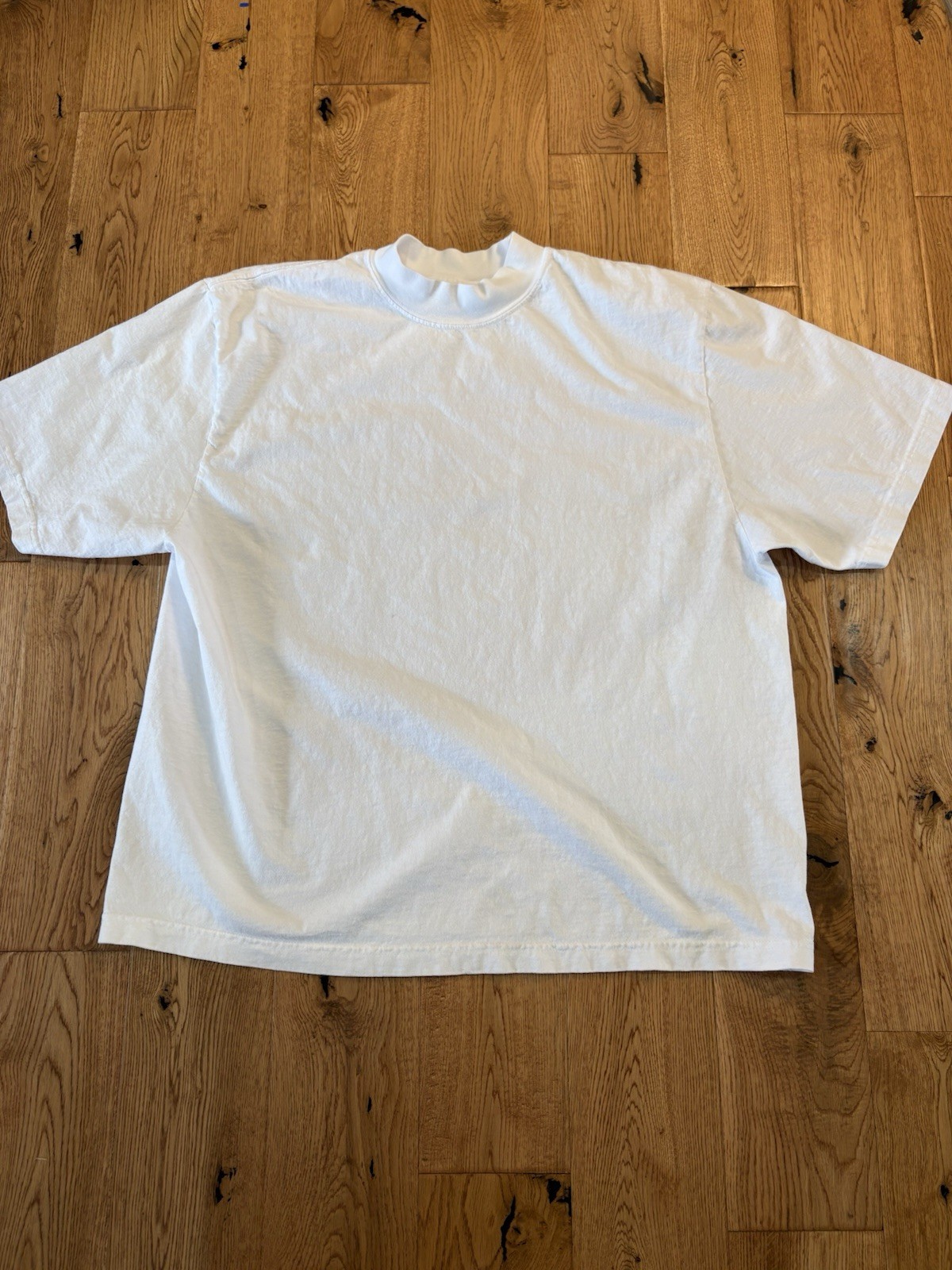 Women’s Los Angeles Apparel Oversized High Mockneck T Shirt Large White