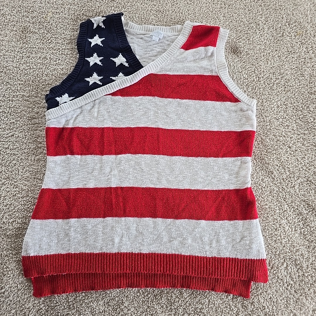 SOHO New York & Company Jeans Women’s Sleeveless Shirt American Flag Americana