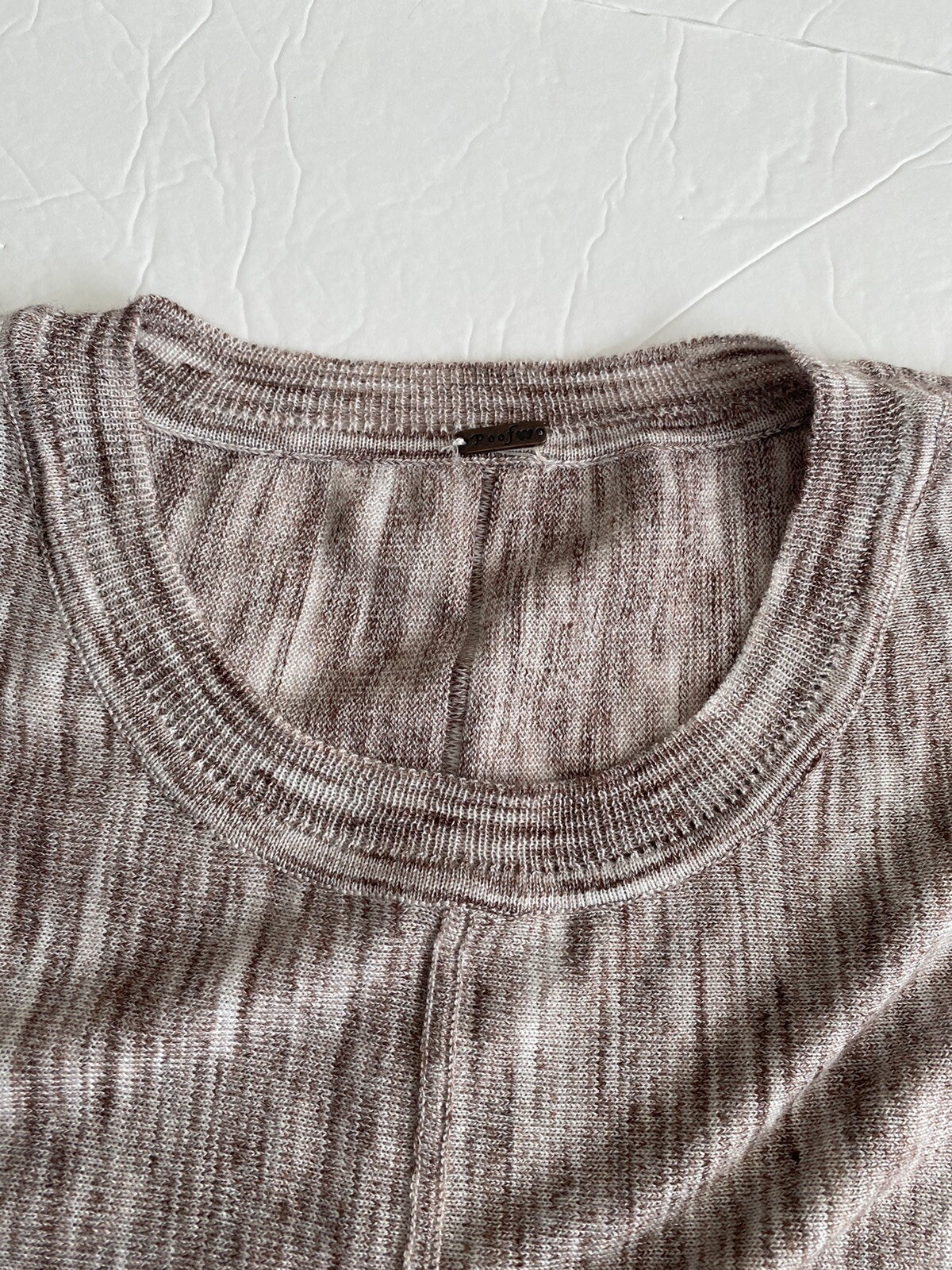POOF women’s blouse L, pit to pit 22 in, long front 24 in, long back 26 in