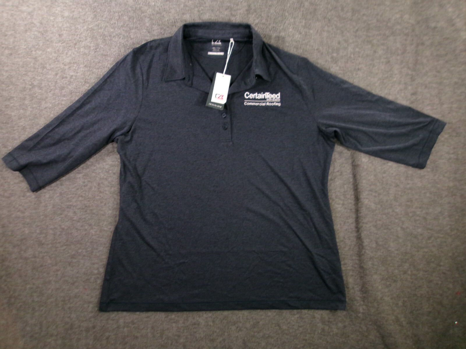 Cutter Buck Polo Shirt Women XXL Gray CertainTeed Saint Gobain Roofing CB Drytec