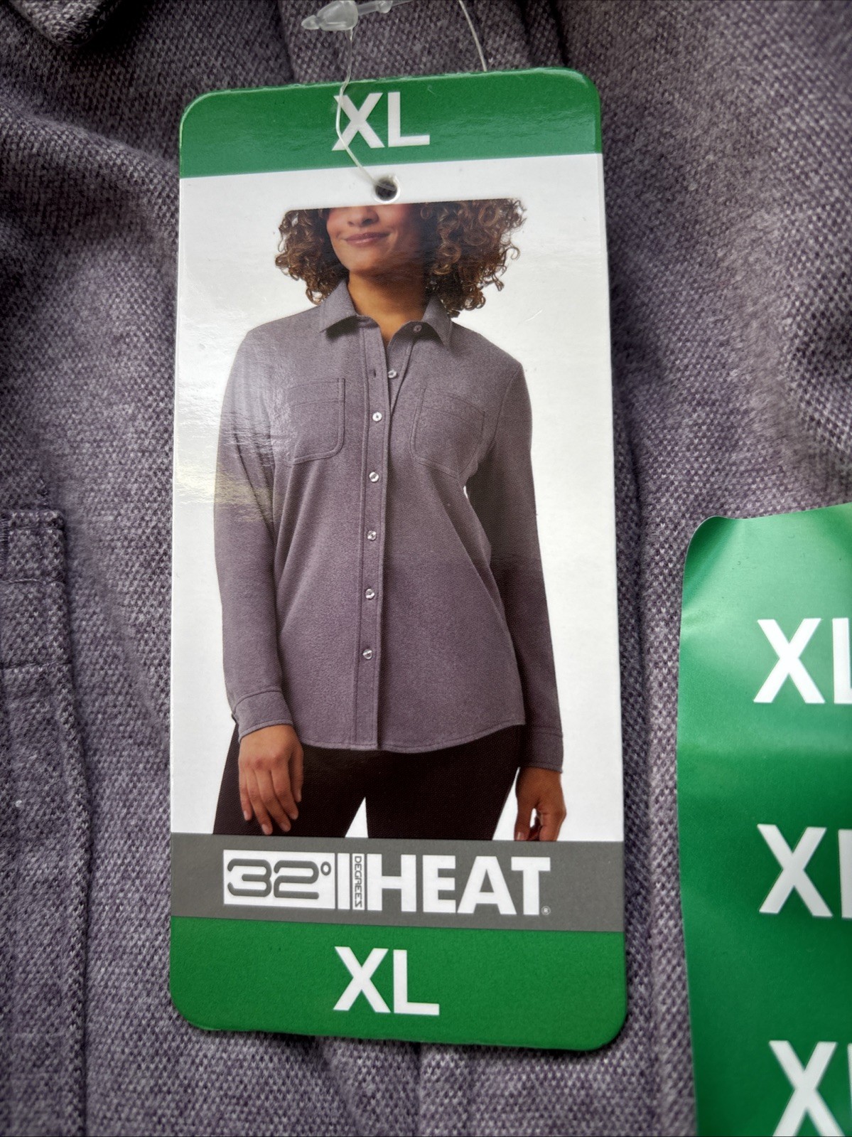 32 Degrees Ladies’ Soft Fleece Button Up Shirt PurpleXL 1815413 Purple NWT
