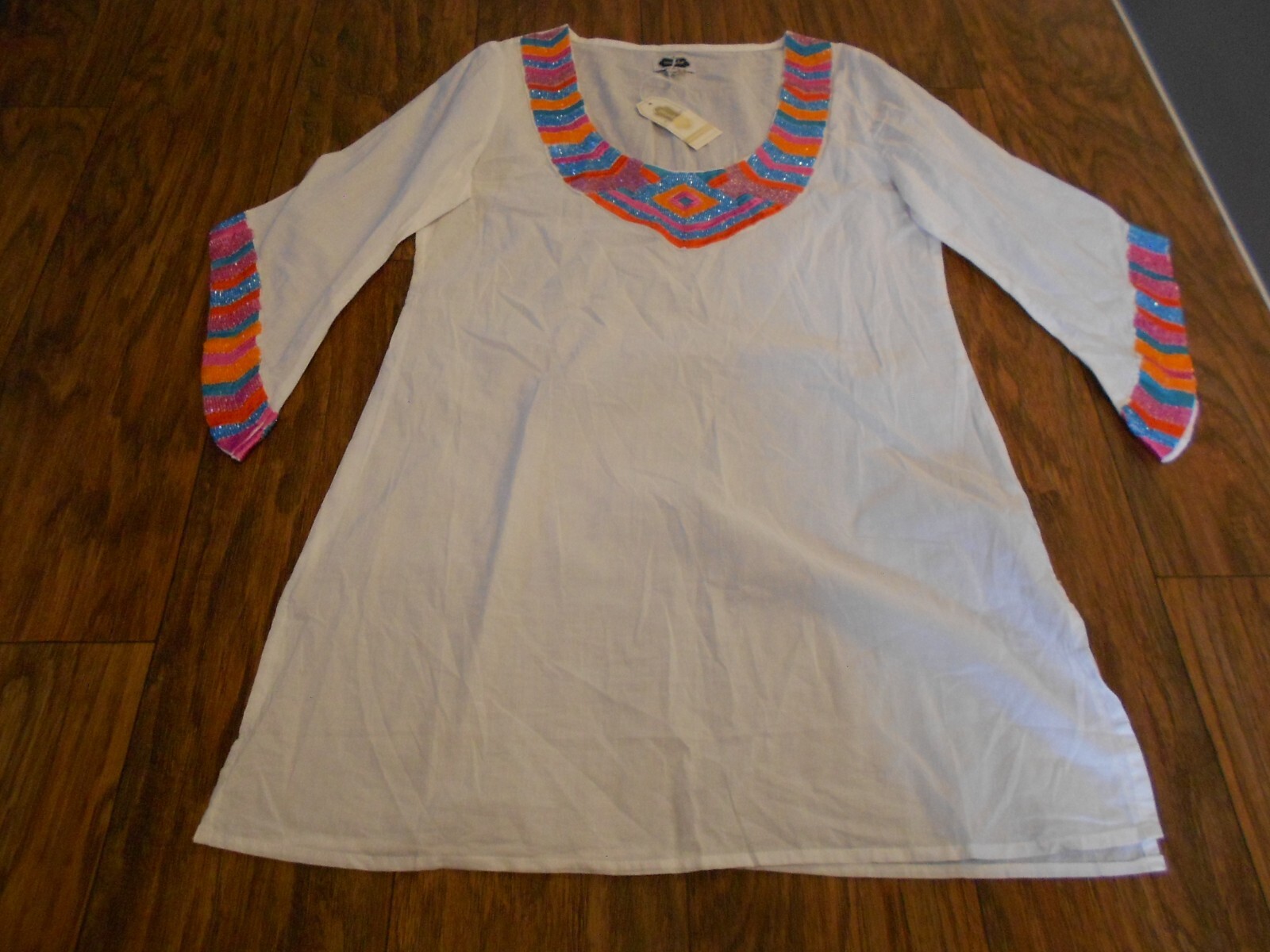 NEW with tags Mud Pie womens blouse tuic shirt size S small 4 – 6 Daphne Beaded