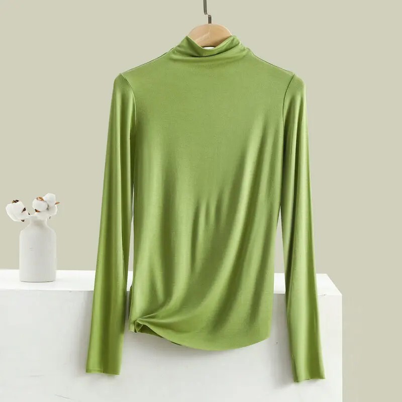 Hot Womens Fashion hot tops High Neck T Shirt Undershirt Long Sleeve T