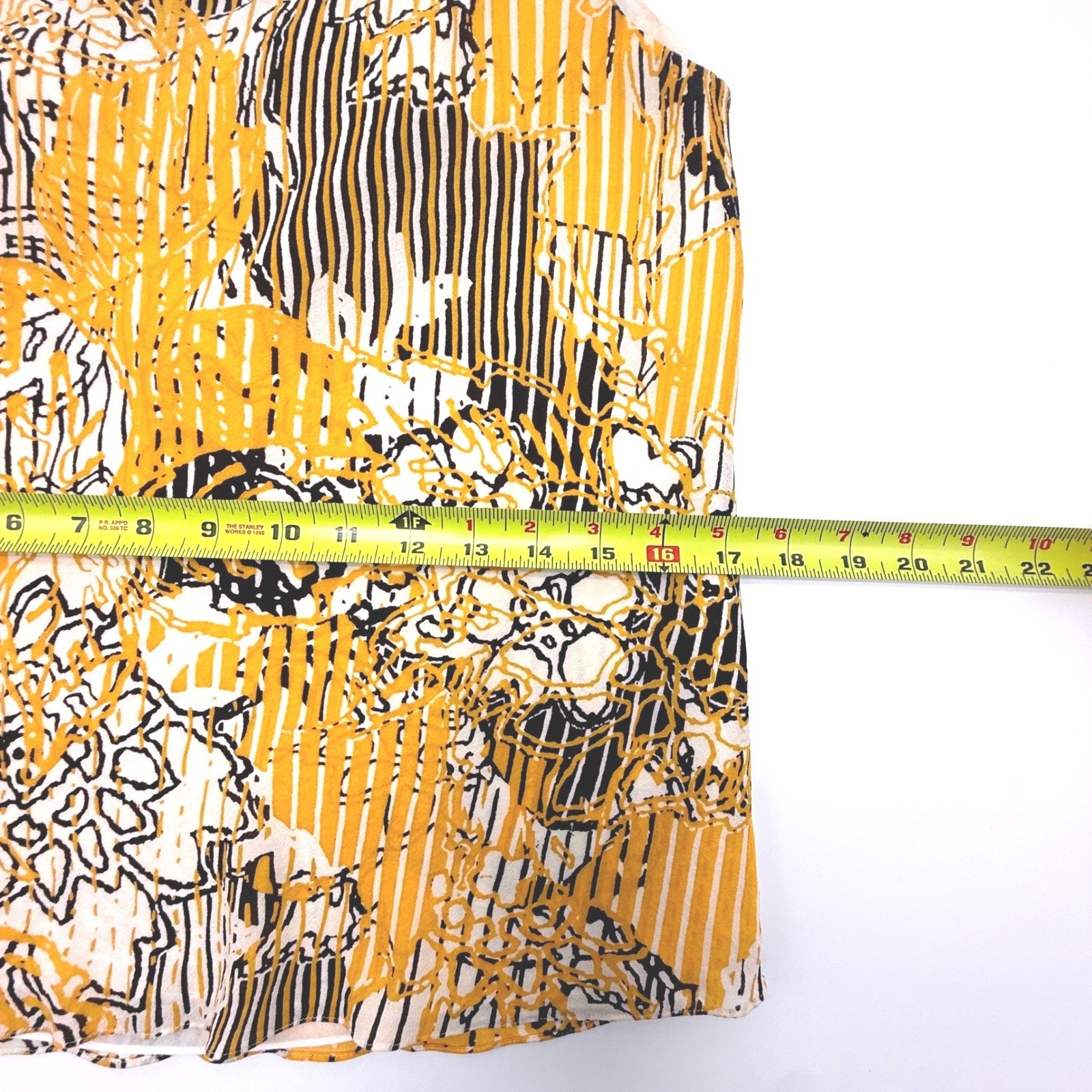 Linda Allard Ellen Tracy Yellow Black Silk Tank Top Blouse Size 6 Luxury