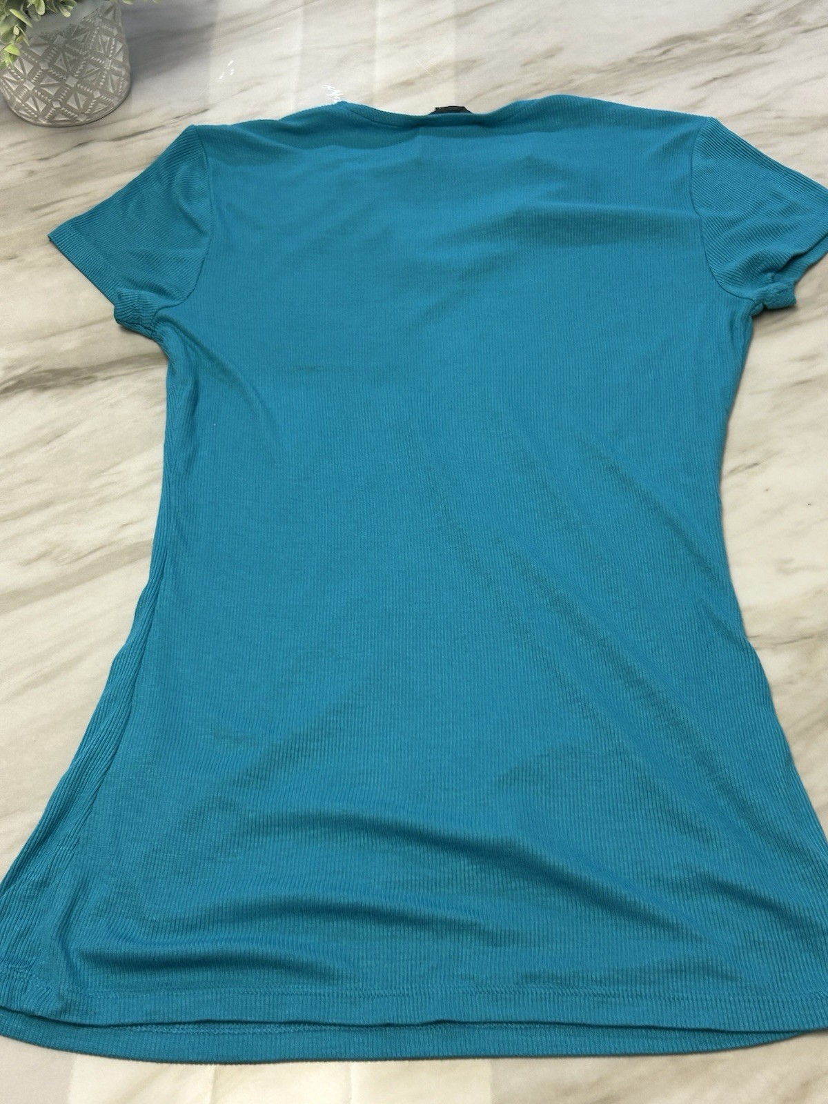 I.N.C. International Concepts Short Sleeve Fitted Top with Long Length M