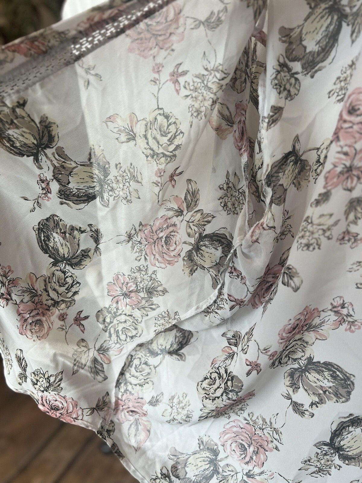 Live 4 Truth Womens Sheer Floral Crochet Open Kimono Size L Feminine Boho Beach