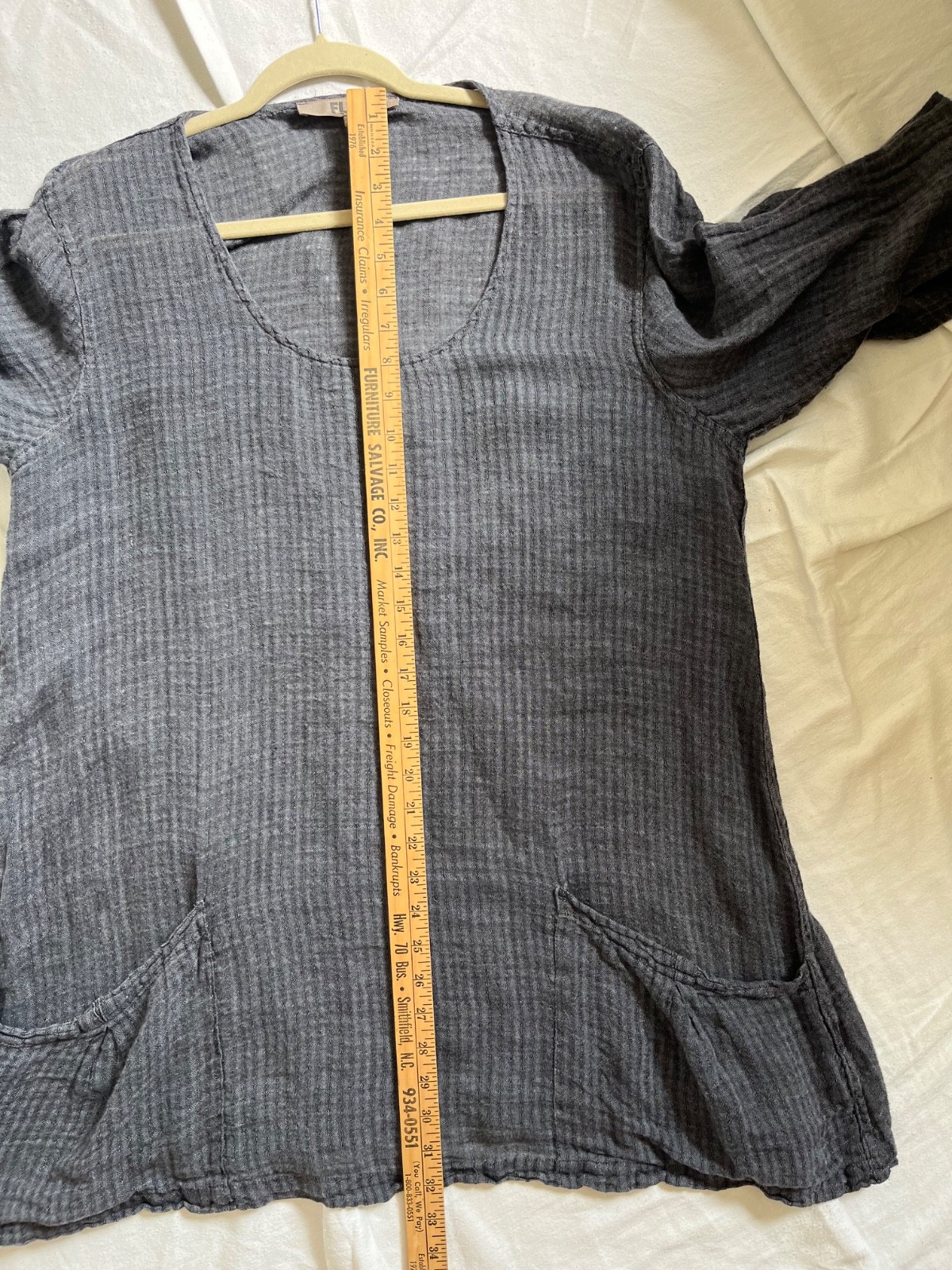 Flax Blue/Gray Medium Tunic 2 Pockets Great layering Piece