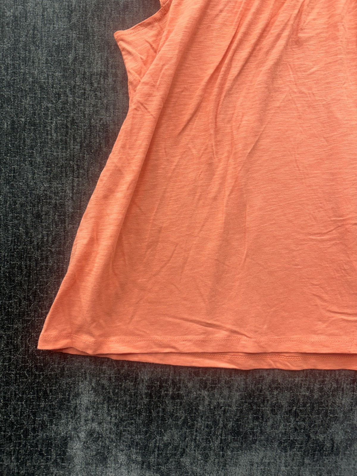 Ella Moss Blouse Top Womens 2XL Orange Lace Trim Knit Ruffle Neck Keyhole Back