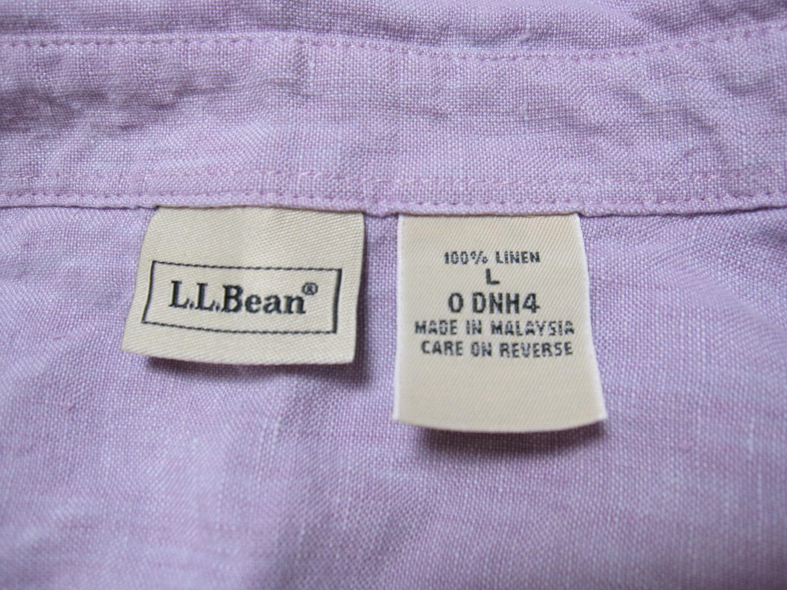Vtg Y2K L.L.Bean Linen Shirt Women Lilac Lavender Outdoor Coastal Sz L (WB569)