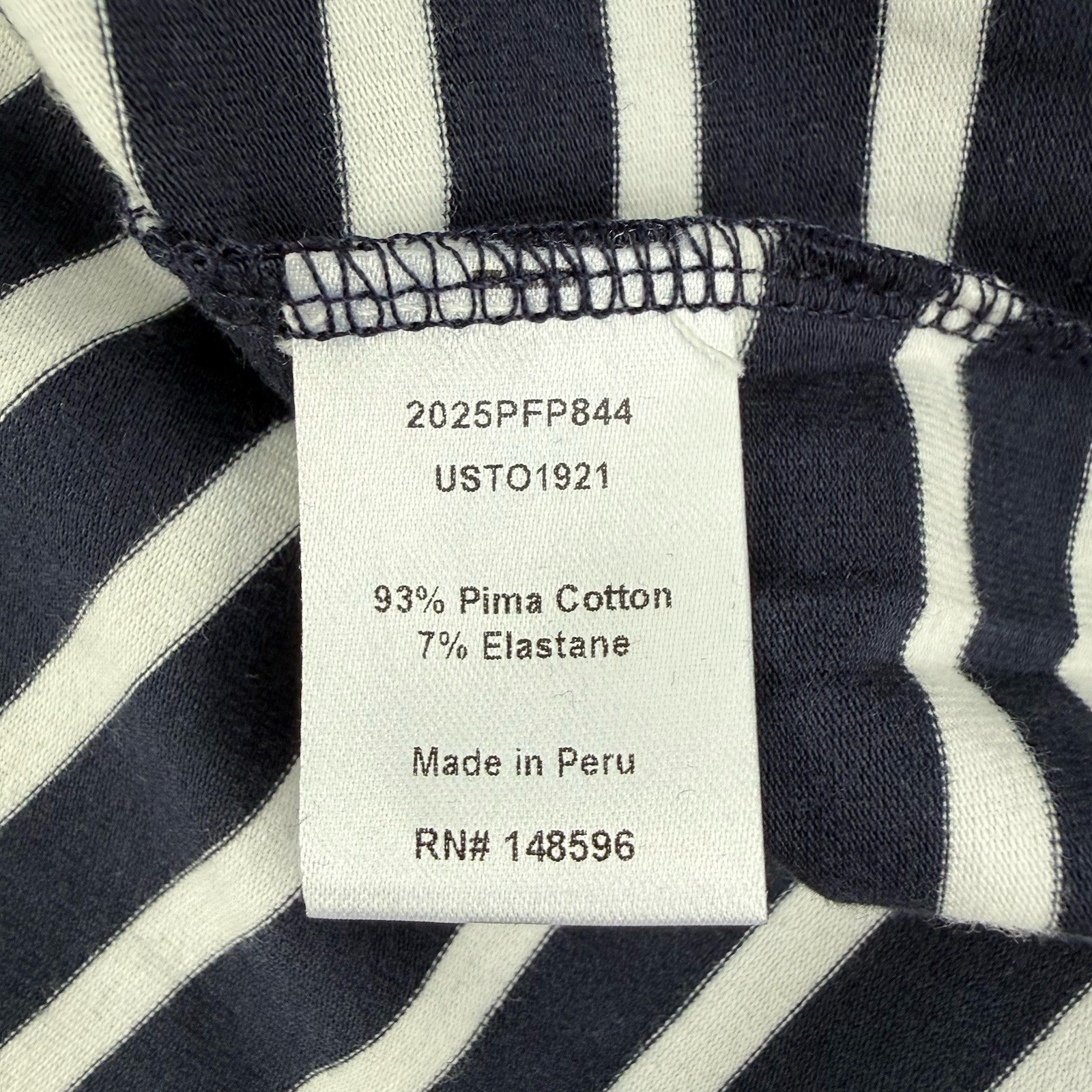 Universal Standard T Shirt Tee Navy White Striped Pima Cotton 2XL NWT Coastal