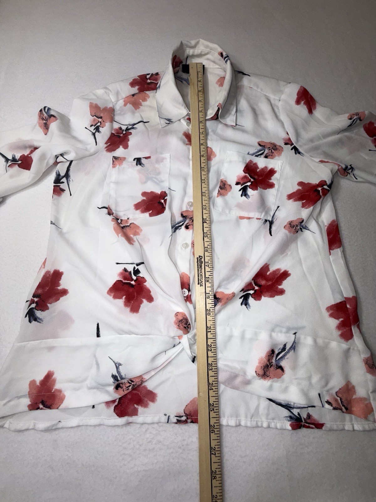 Iz Byer Blouse Women’s Large Button Down Floral Roll-Tab Sleeve