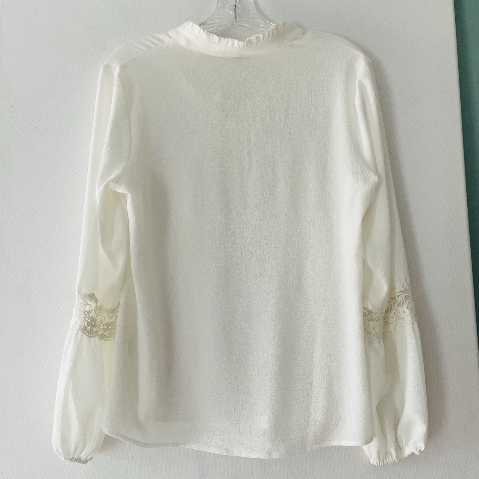 Cato Est 1946 Women’s Size Medium Ivory Tunic Top Career Office Semi Sheer Shirt