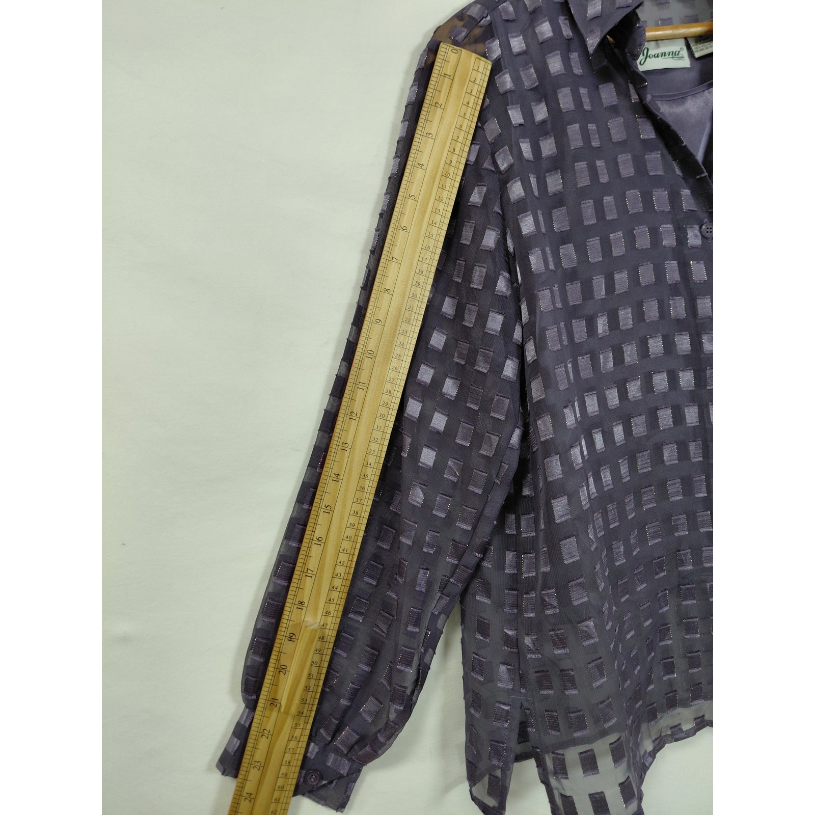 NWT Joanna Purple Geometric Lightweight Blouse Women Size M