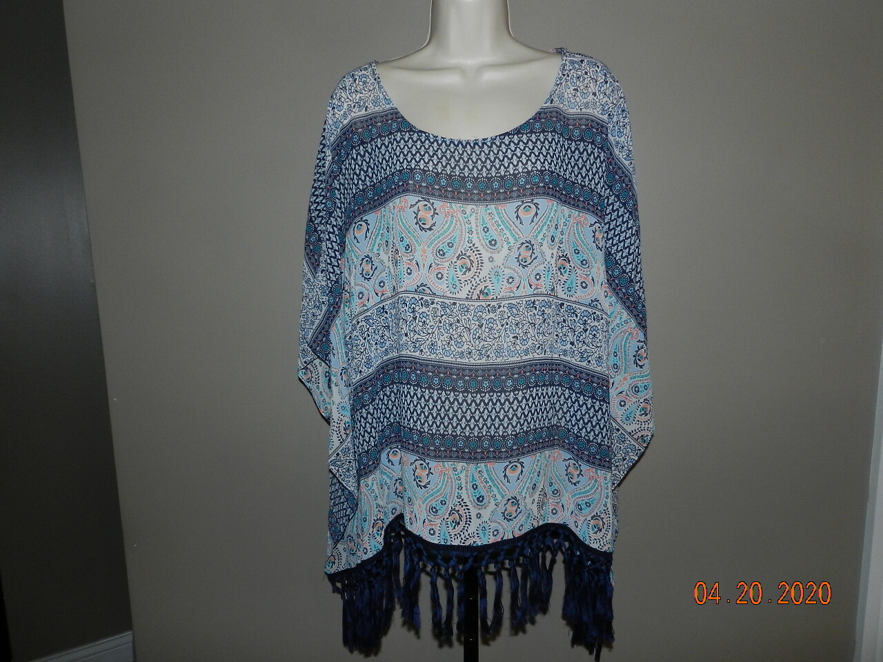massini Kaftan Blouse Top! XL Blue