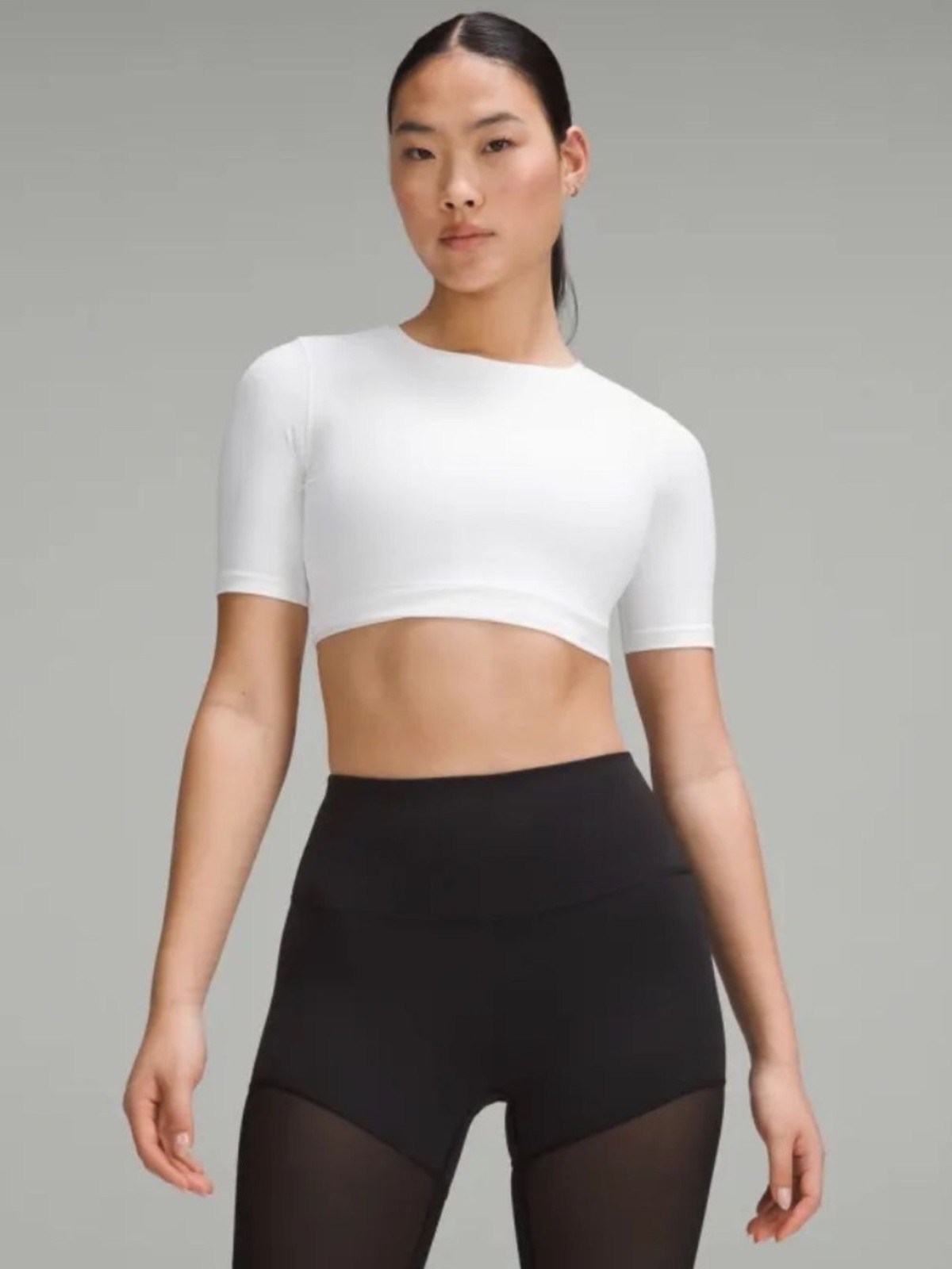 Lululemon Wunder Train Super Cropped Short-Sleeve Shirt White