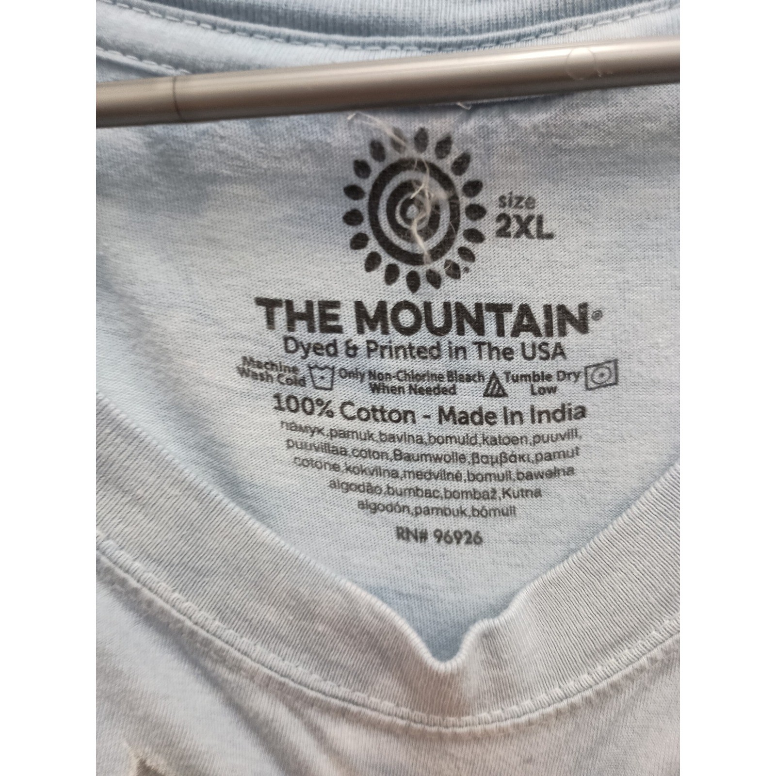The Mountain T-Shirt Womens 2XL Blue Tie Dye Fluffy Cat Graphic Tee Short Sleeve