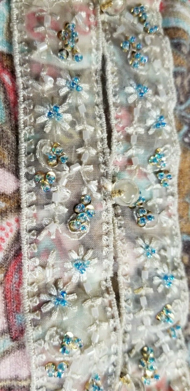 Talbot’s Women’s Cardigan Knit Sweater Gorgeous Jewel accent Size Medium