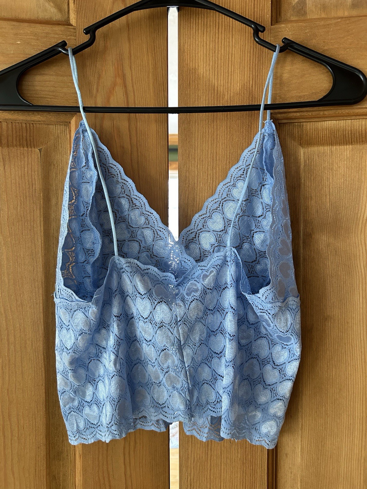 VTG Joe Boxer Heart Lace Cami NWT Blue Y2K Coquette Camisole Top Kmart Size L
