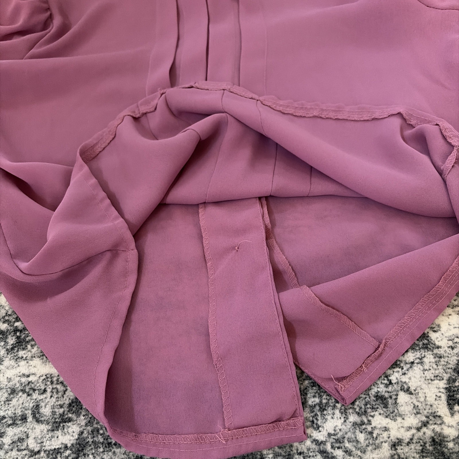 166 One Sixty Six VTG 80s Women’s Top Blouse Purple Large Pin Tucks Victorian