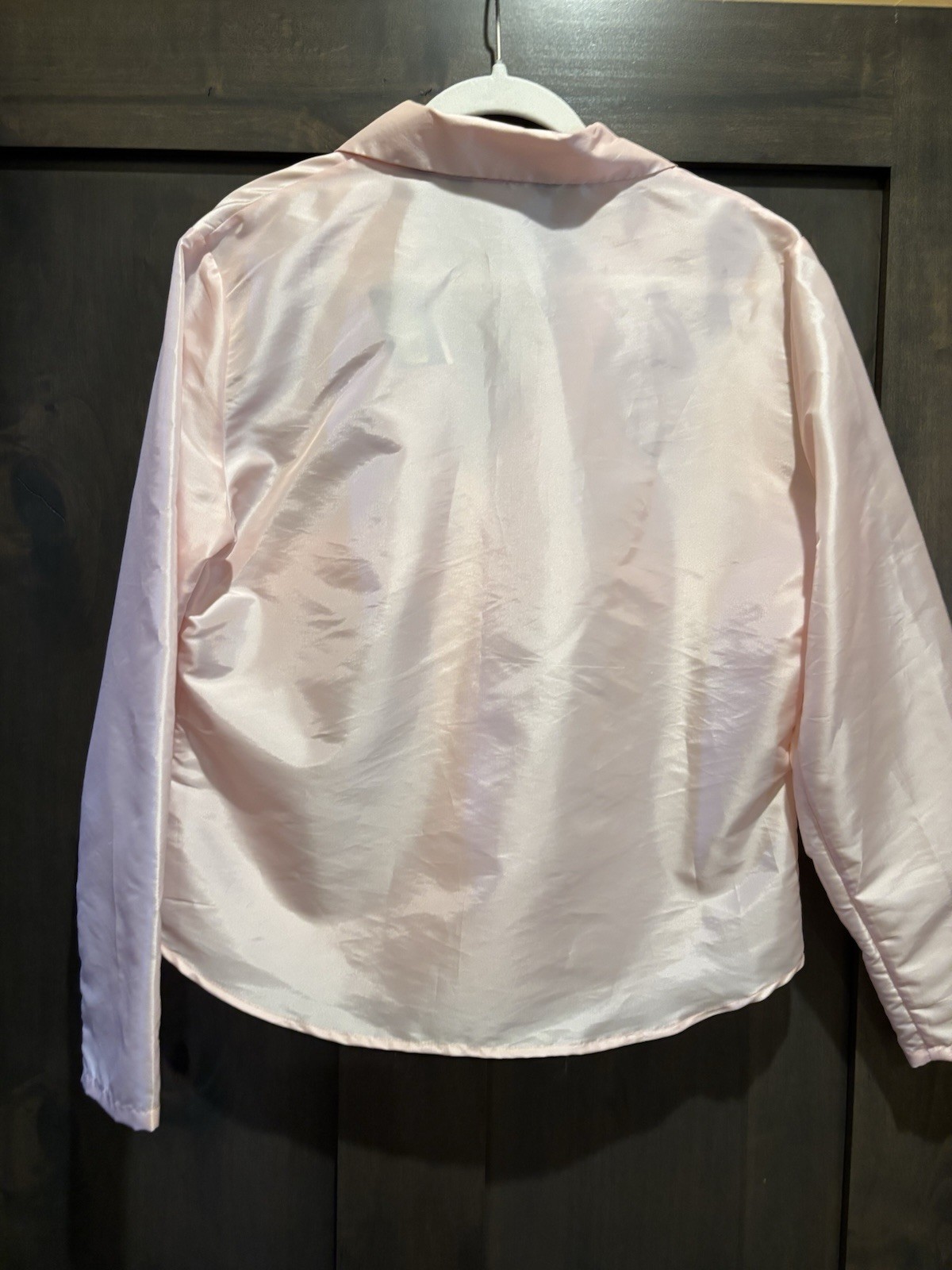 Preston & York Top Women’s 14 Pink Long Sleeve Front Tie Polyester/Nylon Blend