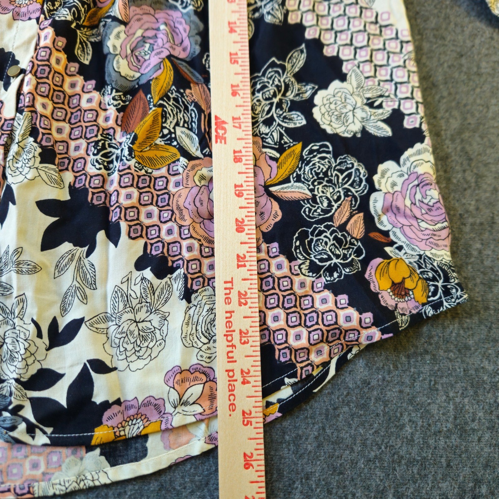 New! Intro Floral Patch Button Down Top Small Boho Flower Peasant Cottagecore